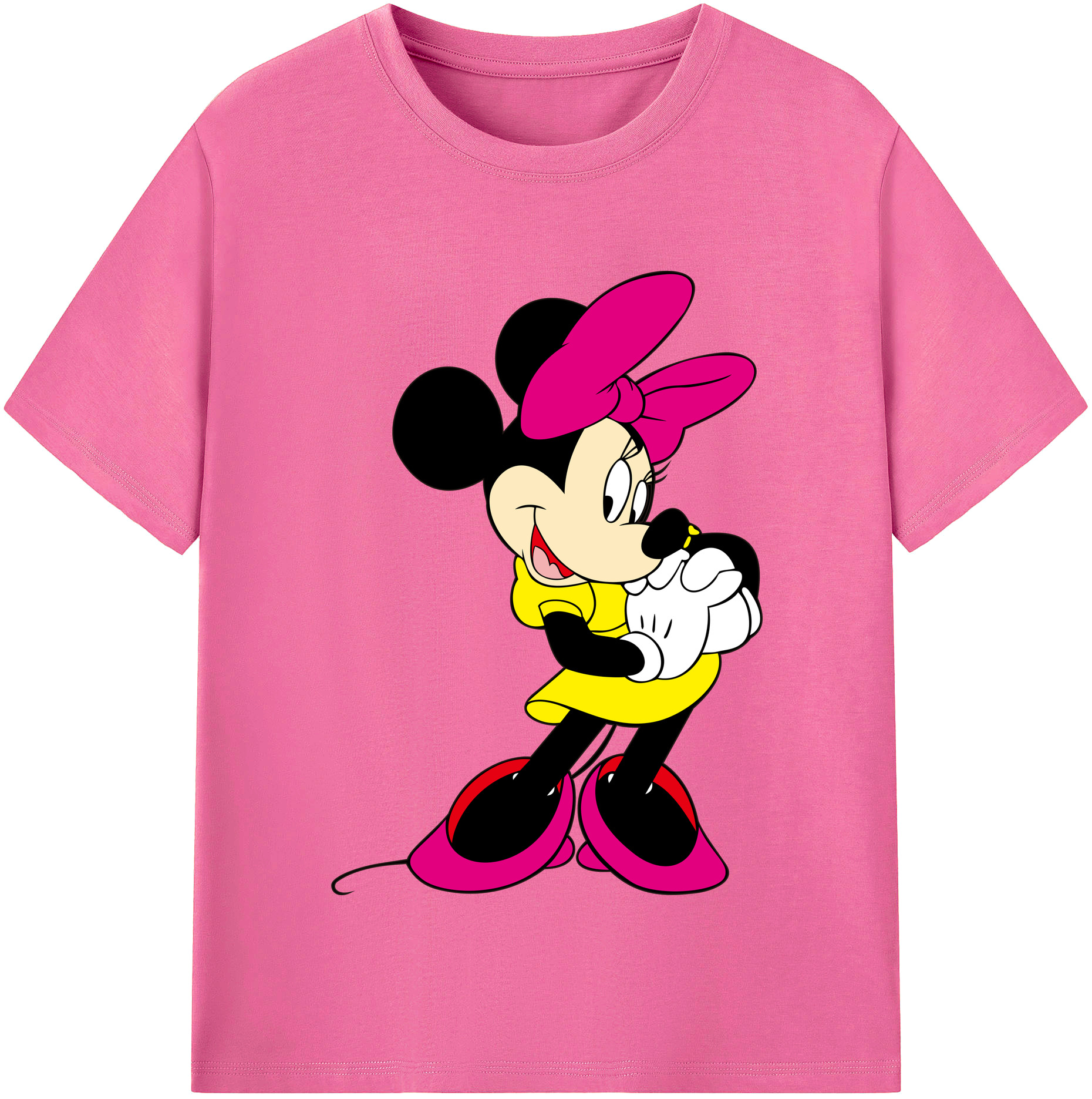 （画像用） ミッキーマウス Mickey Mouse レディースカジュアルプリントTシャツ（綿100％）
